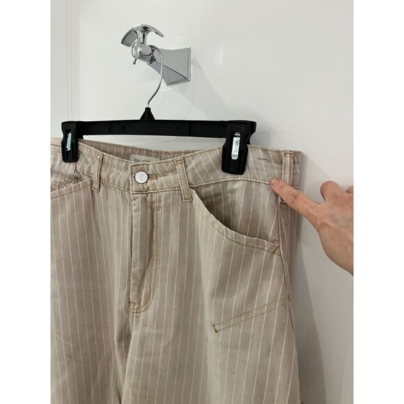 Anthropologie The Kayden Pilcro Carpenter Barrel Pants Stripe Women's Size 28 - Picture 15 of 15